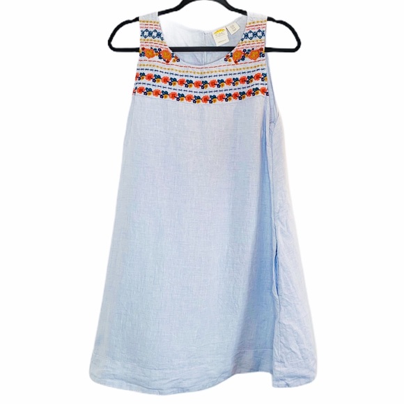 C&C California Linen Sundress Embroidered A-Line M